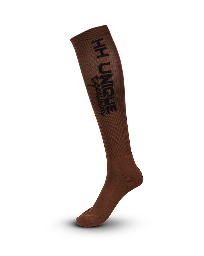 HORZEHOODS® Brown Ribbed Performance Riding Socks - Horzehoods5056725013608