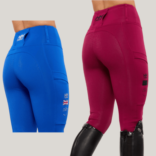 HORZEHOODS® Burgundy and Blue Leggings (WITH Grip) Gift Set (Bundle & Save) - Horzehoods