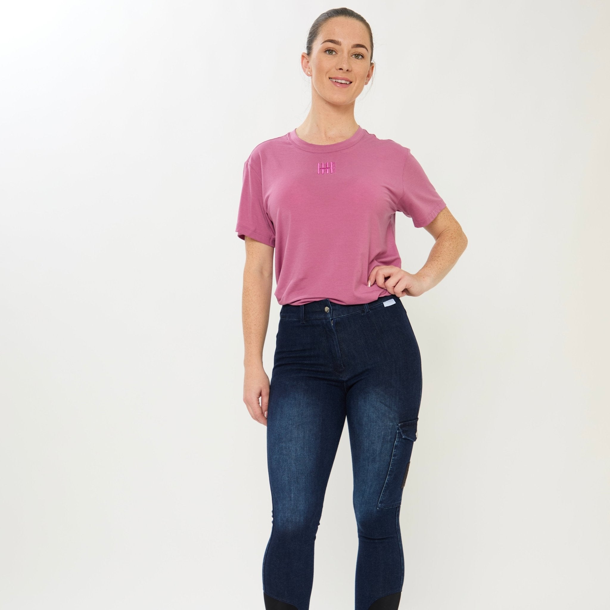 HORZEHOODS® Damson Pink Merino Mix Basicz Tee - Horzehoods5056725021979