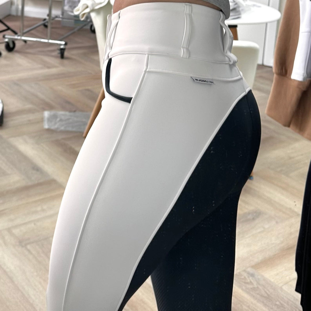 HORZEHOODS® DreamSculpt White & Navy Seat Breeches - Horzehoods5056725015275