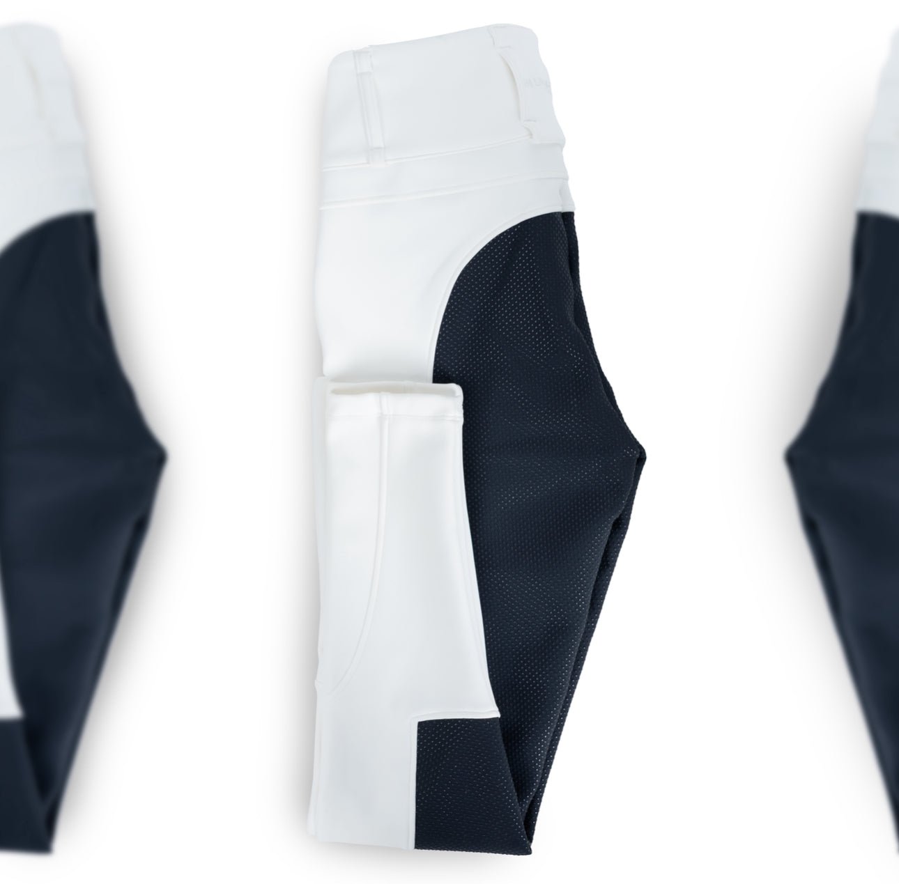 HORZEHOODS® DreamSculpt White & Navy Seat Breeches - Horzehoods5056725015275