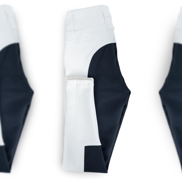 HORZEHOODS® DreamSculpt White & Navy Seat Breeches - Horzehoods5056725015275