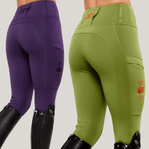 HORZEHOODS® Green and Purple Leggings (WITH Grip) Gift Set (Bundle & Save) - Horzehoods