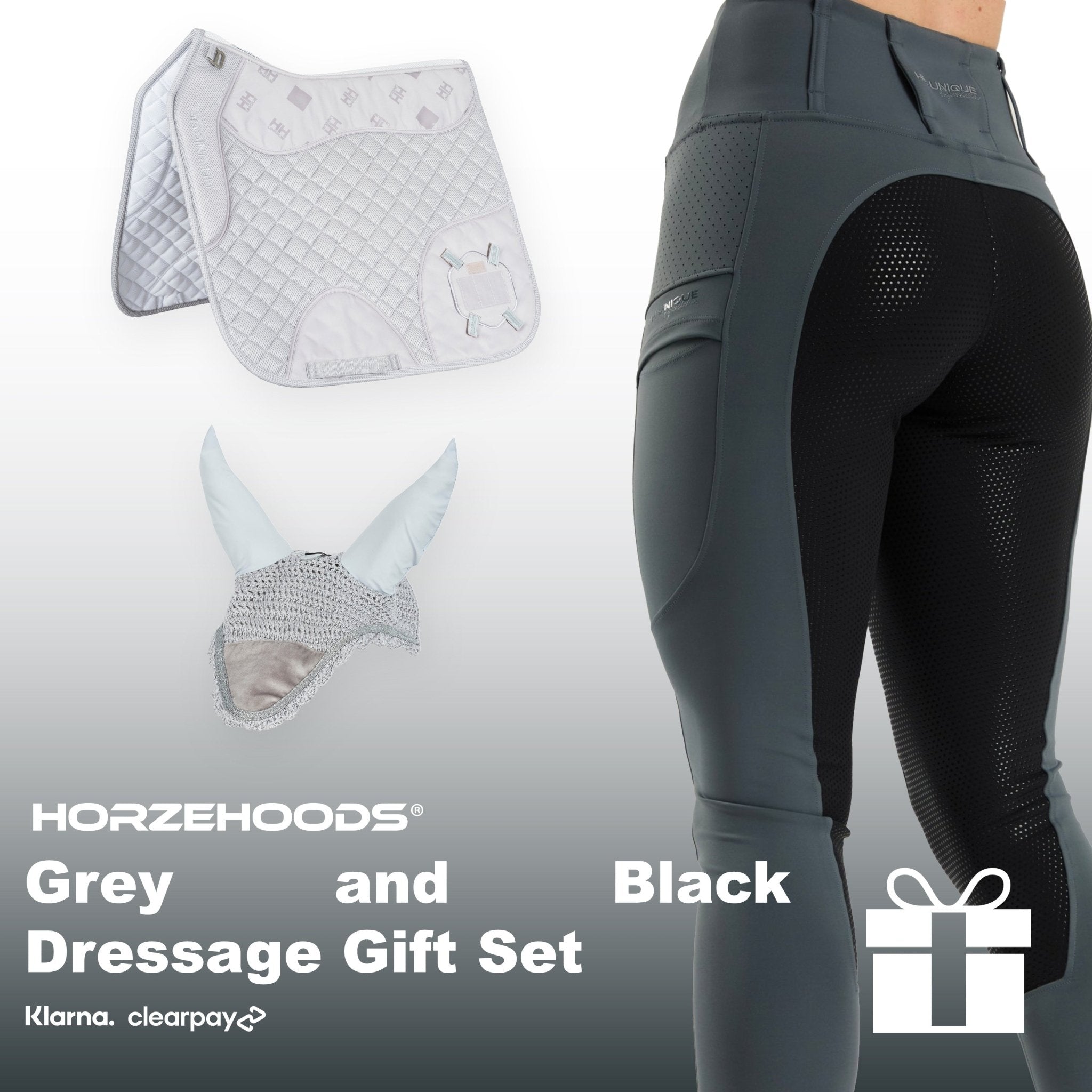 HORZEHOODS® Grey and Black Dressage Gift Set (Bundle & Save) - Horzehoods