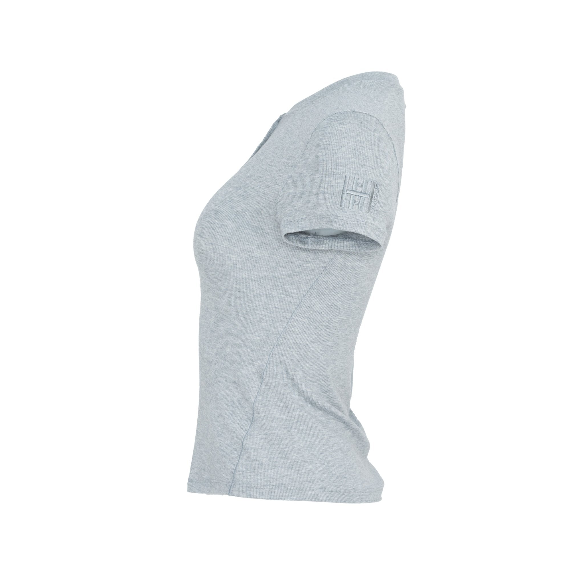 HORZEHOODS® Grey Soft Buttoned Basicz Short Sleeve Top - Horzehoods5056725022495