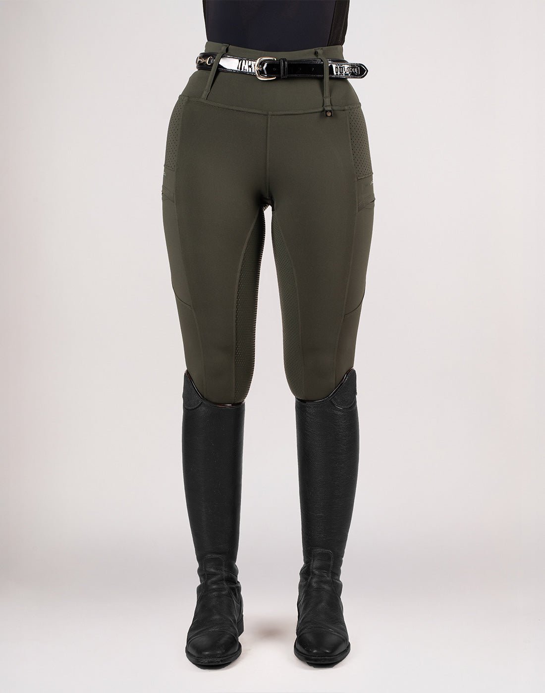 HORZEHOODS® Heritage Green V - Seam Air2 Riding Leggings - Breathable Equestrian Tights - Horzehoods5056725027063