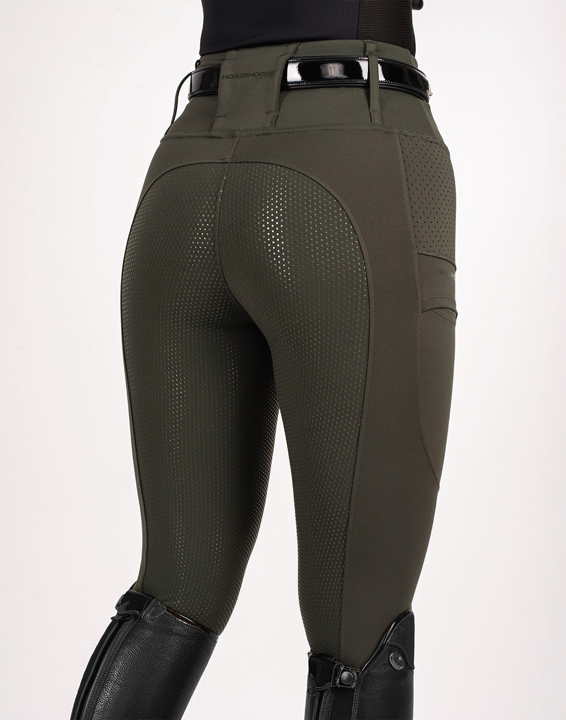 HORZEHOODS® Heritage Green V-Seam Air2 Riding Leggings - Breathable Equestrian Tights (despatch 15 September)