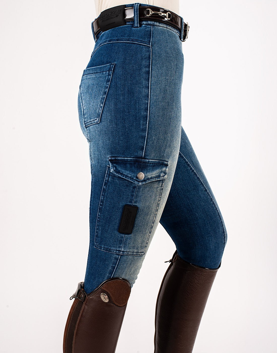 HORZEHOODS® Light Blue & Indigo Two Tone Demi Denim Jeggings - Horzehoods5056725028466