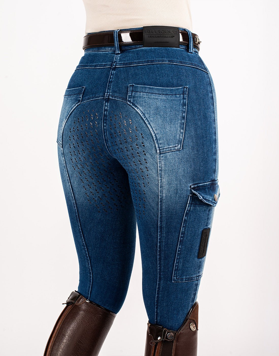 HORZEHOODS® Light Blue & Indigo Two Tone Demi Denim Jeggings - Horzehoods5056725028466