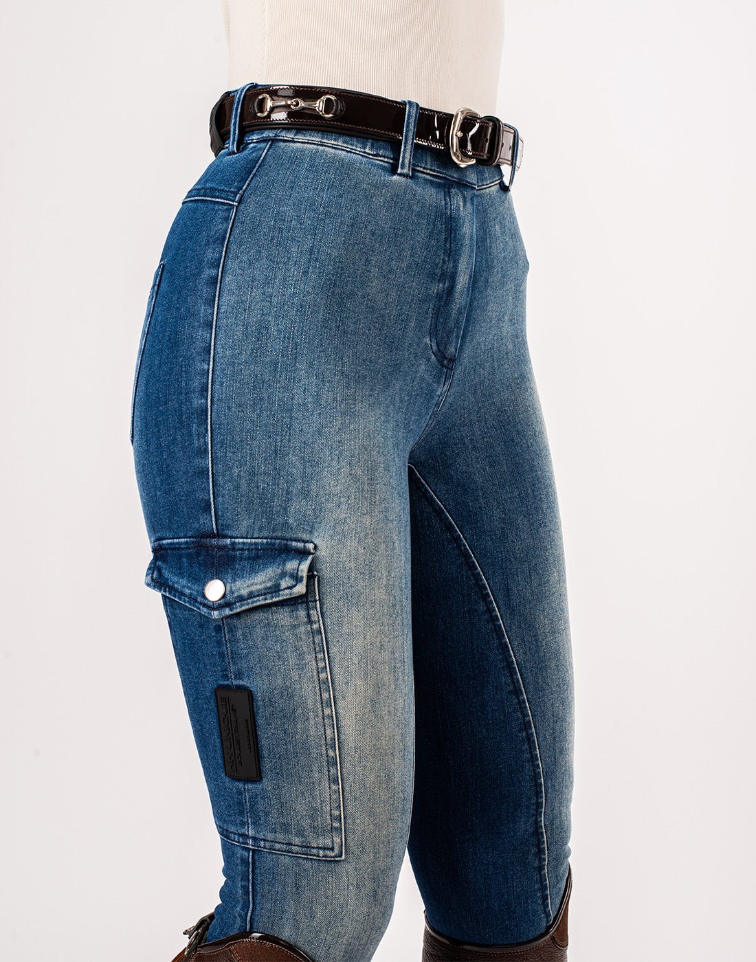 HORZEHOODS® Light Blue & Indigo Two Tone Demi Denim Jeggings - Horzehoods5056725028466