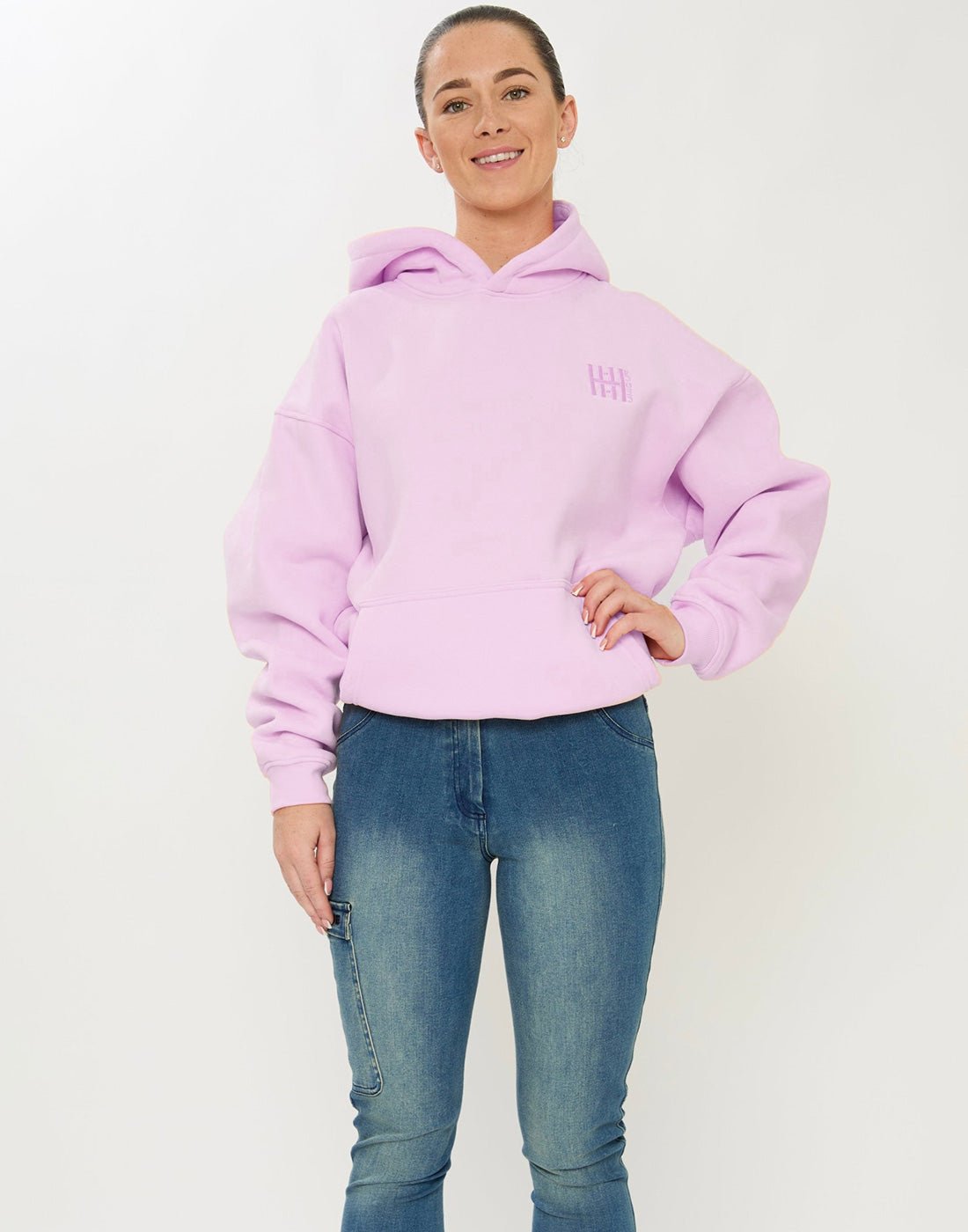 HORZEHOODS® Lilac Basicz Oversized 'Horses make me Happy' Hoodie - Horzehoods5056725025922