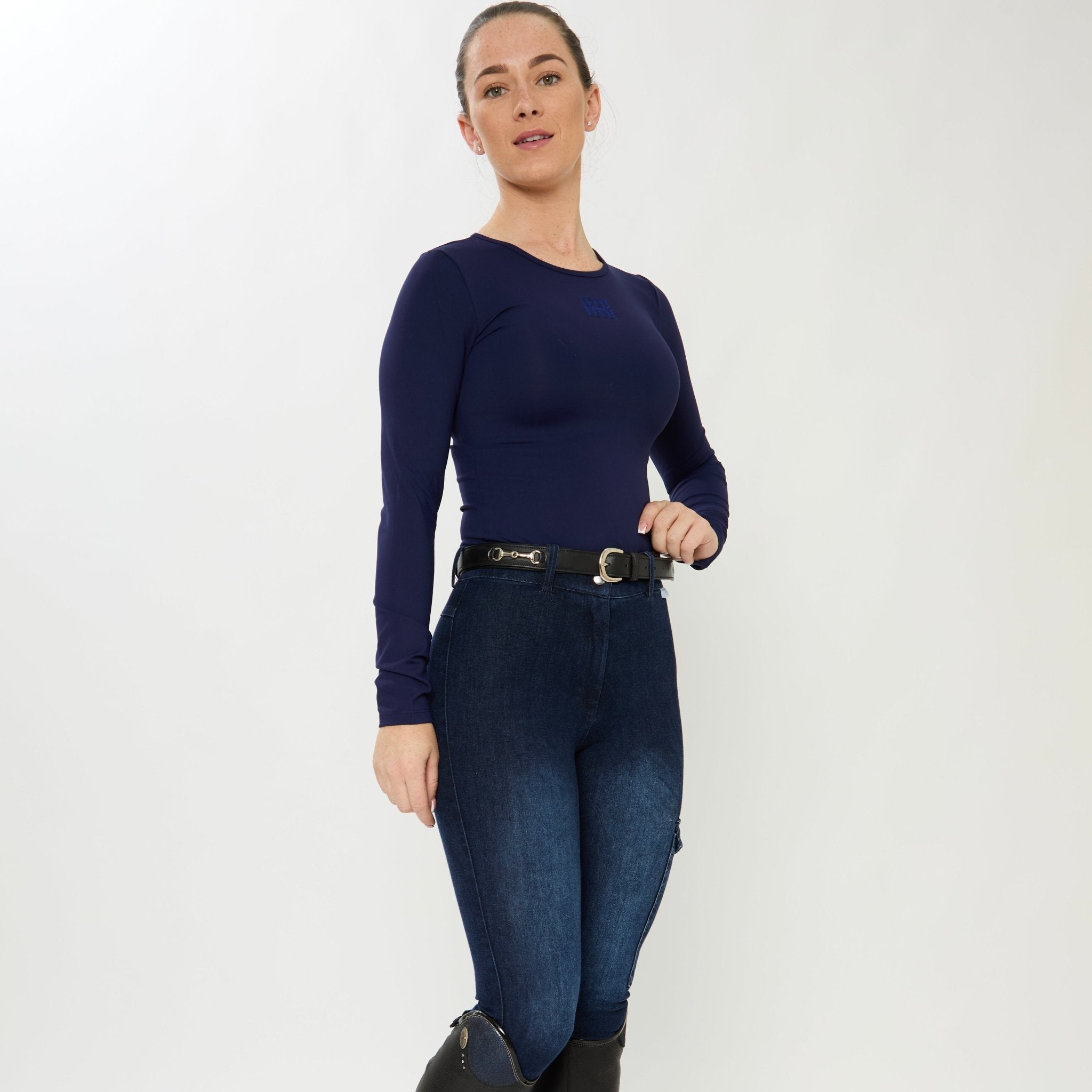 HORZEHOODS® Navy Long Sleeve Basicz Compression Top - Horzehoods5056725021702