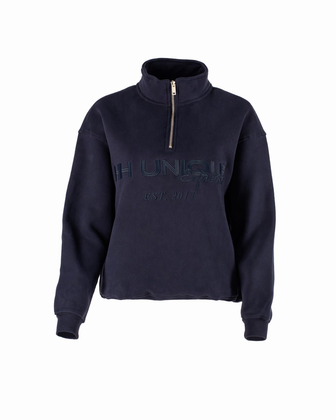 HORZEHOODS® Navy Luxury Quarter Zip Jumper With Pockets (unisex) - Horzehoods5056725028176