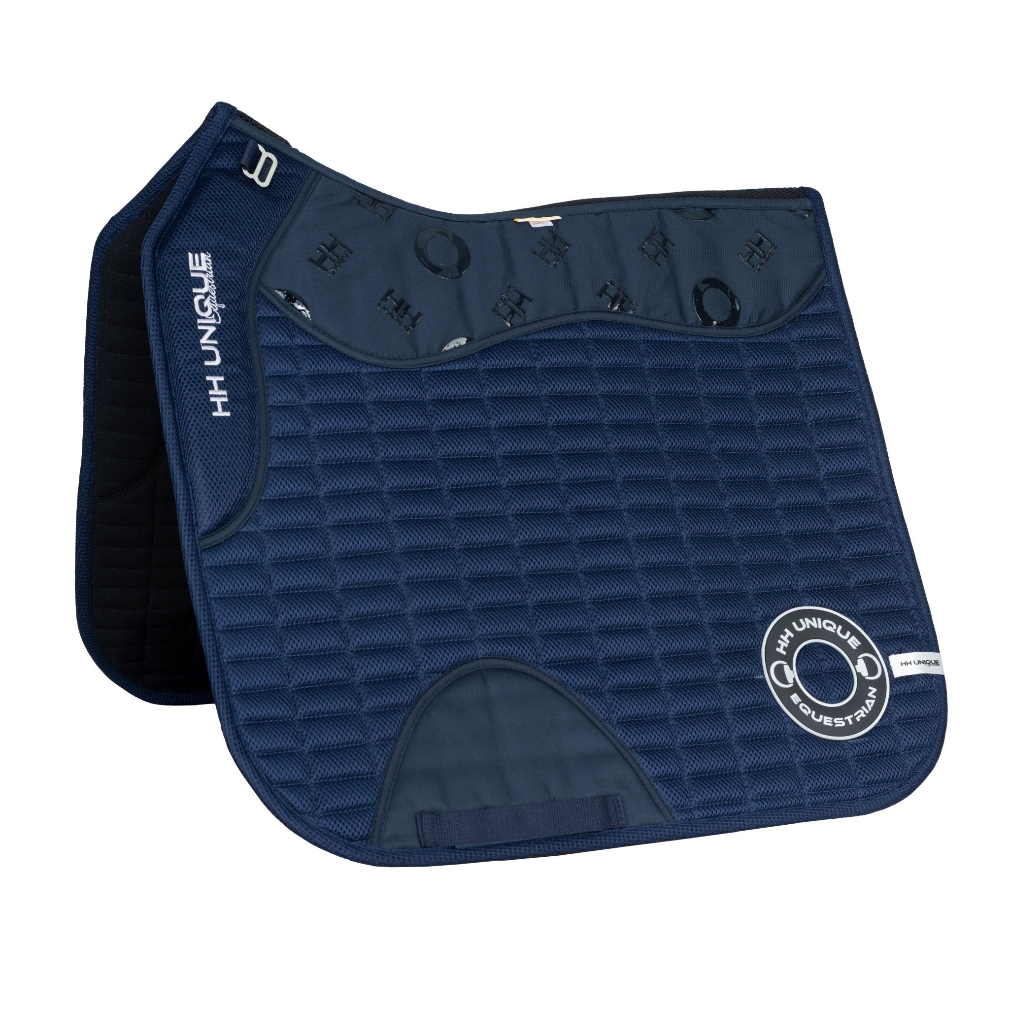 HORZEHOODS® Navy & Silver Porthole AirGel Pad Dressage - Horzehoods5056725017408