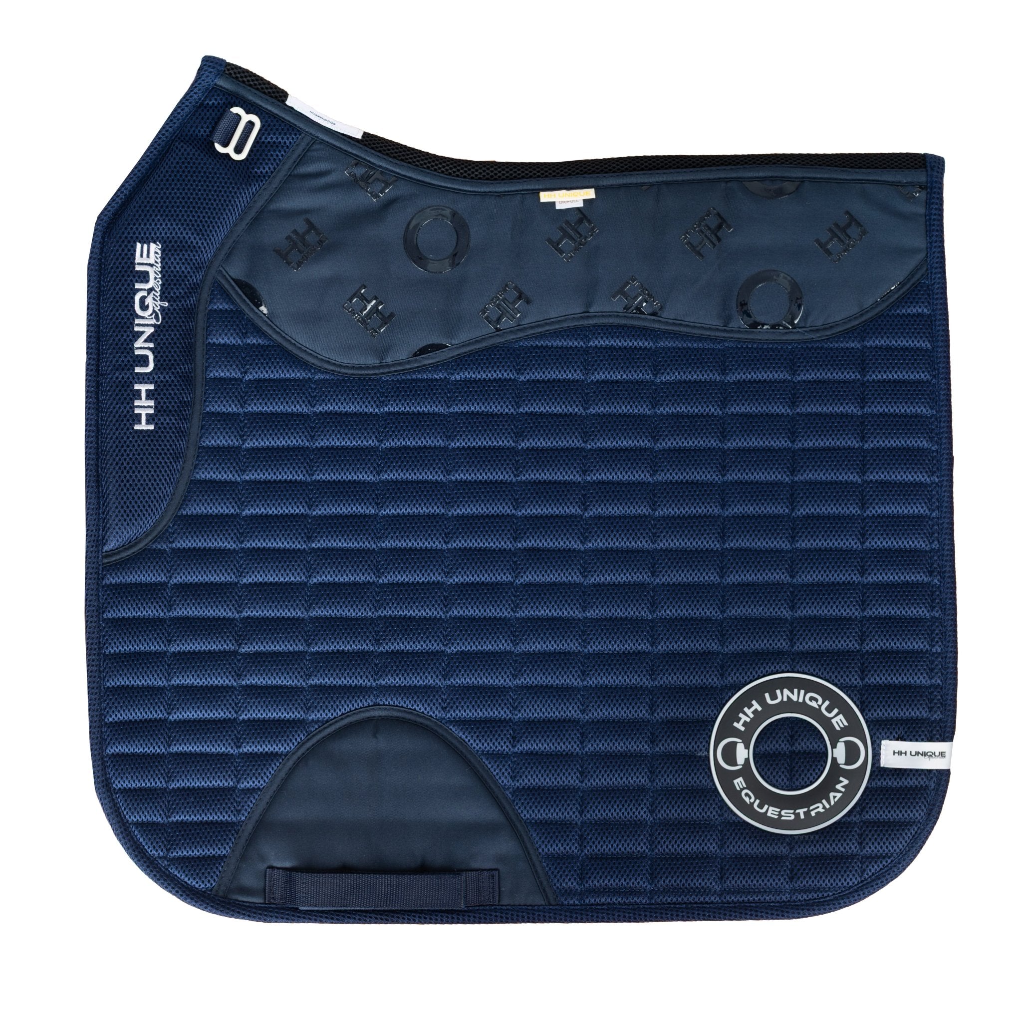 HORZEHOODS® Navy & Silver Porthole AirGel Pad Dressage - Horzehoods5056725017408