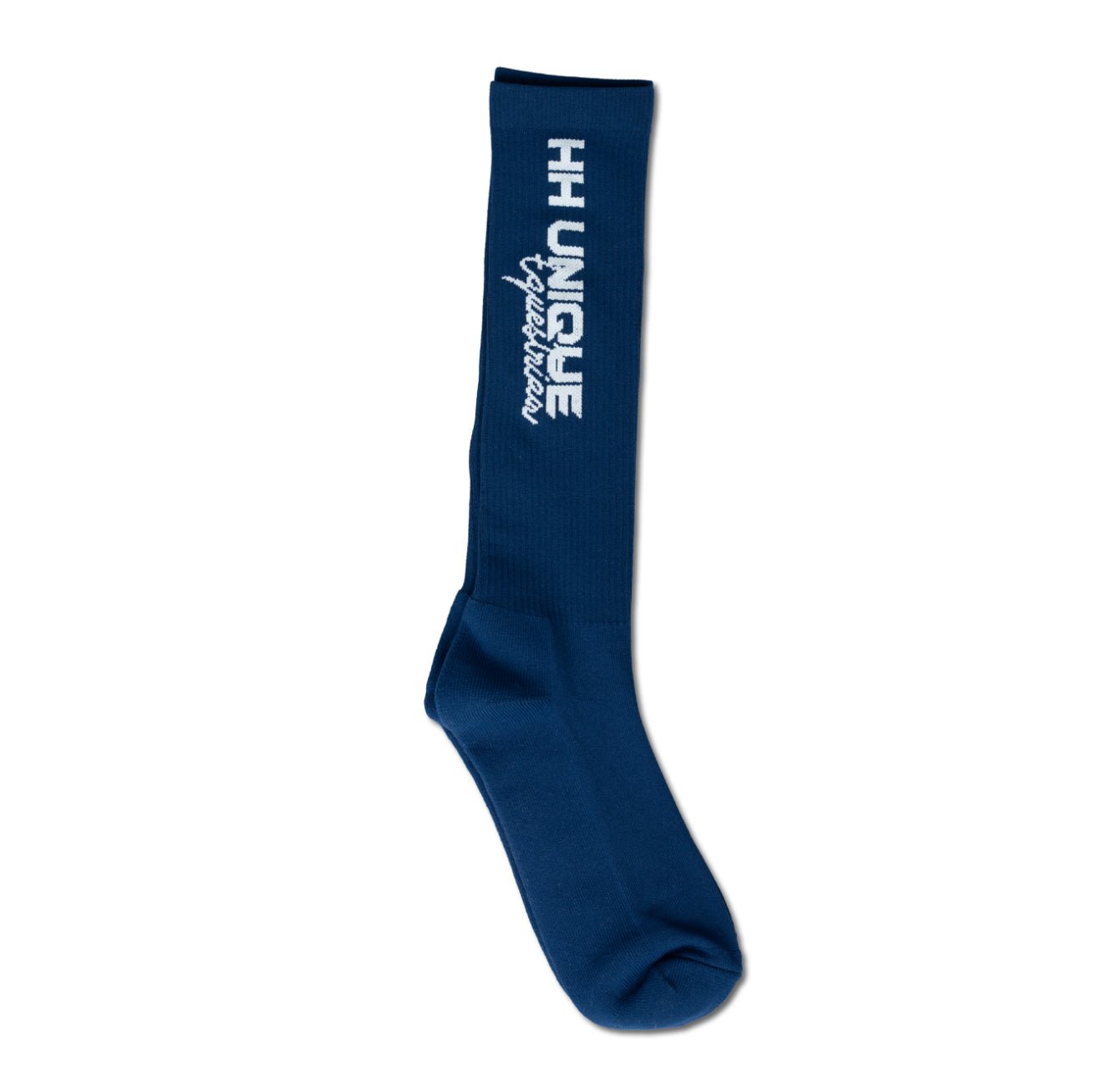 HORZEHOODS® Navy & Silver Ribbed Performance Riding Socks - Horzehoods5056725023997