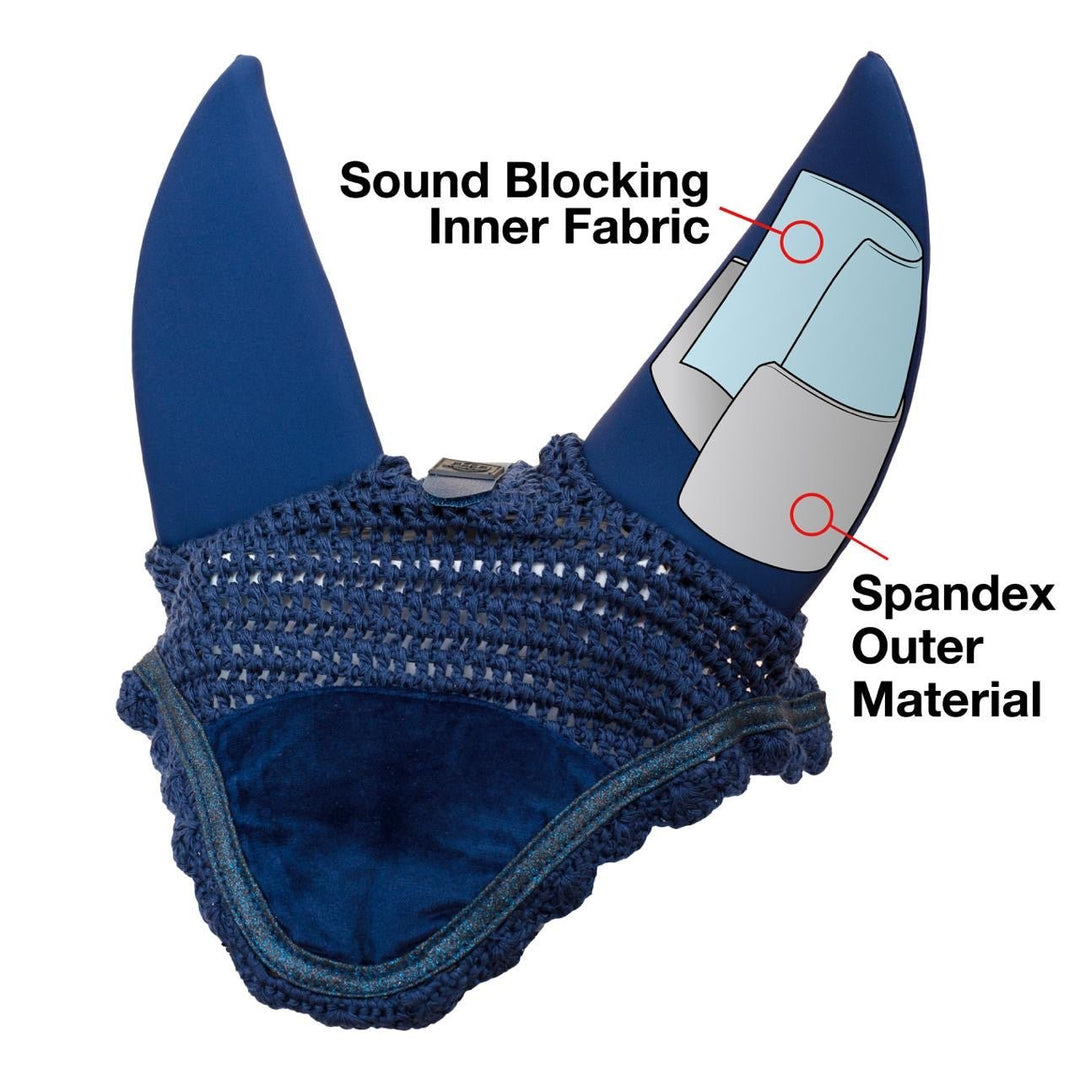 HORZEHOODS® Navy Soundproof Competition SecuraStrap™© Ears - Horzehoods5056725013639