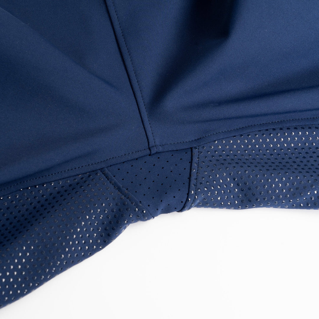 Horzehoods® close up of the breatjable crotch v shape seam Riding Leggings for equestrians.