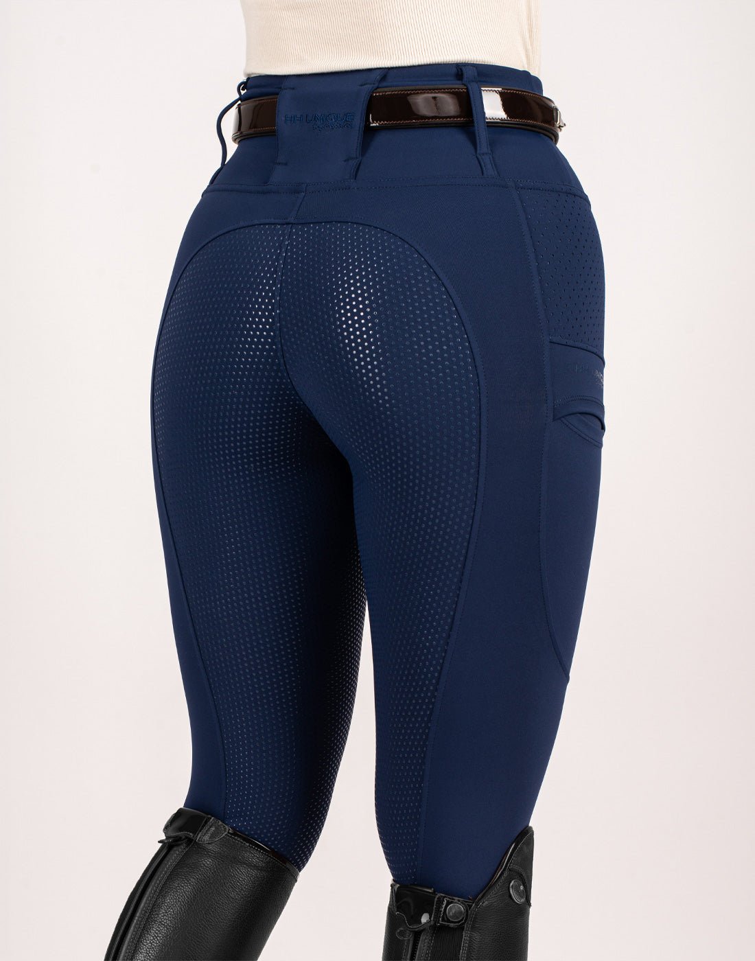 HORZEHOODS® Navy V - Seam Air2 Riding Leggings – Breathable Equestrian Tights - Horzehoods5056725014957