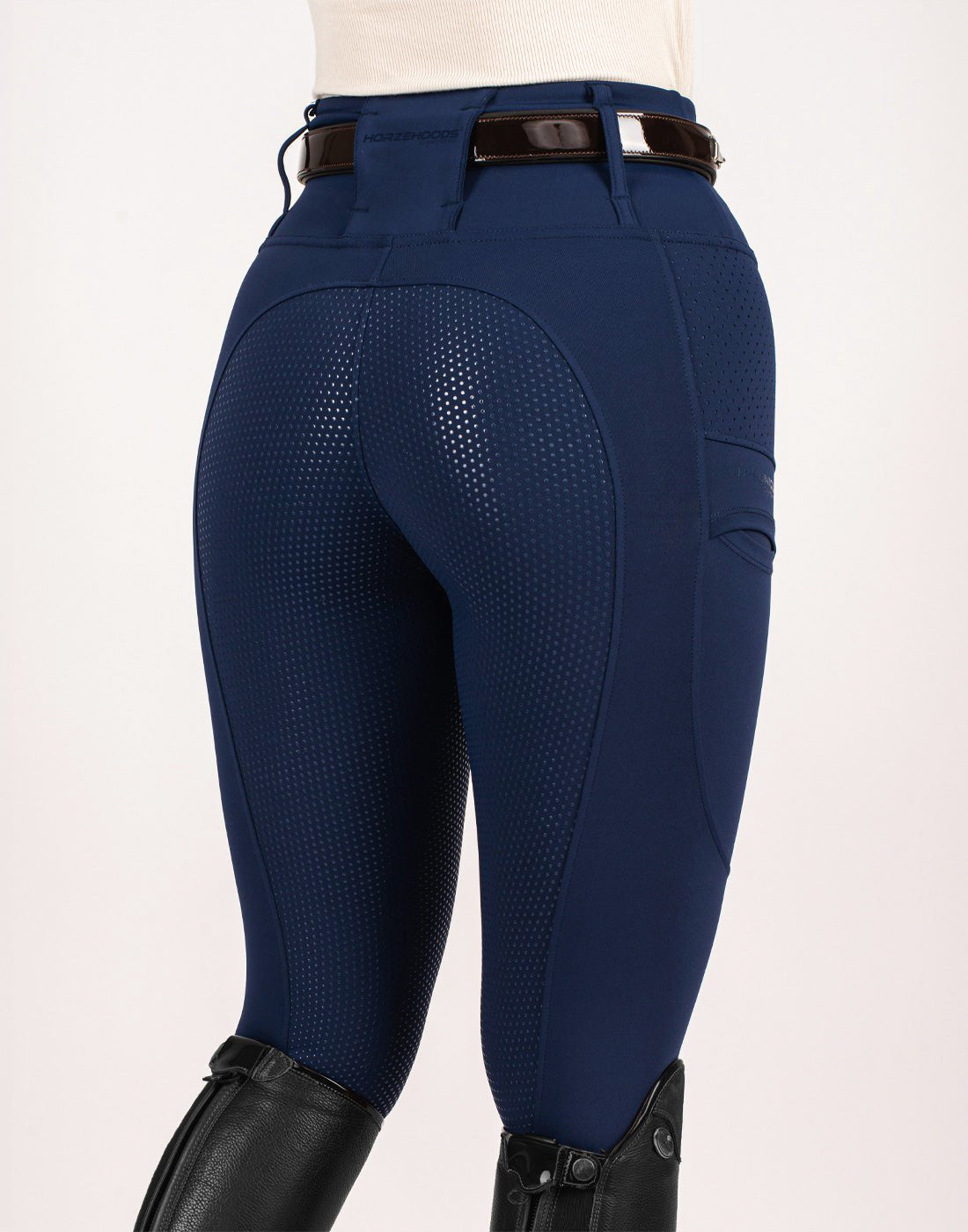 HORZEHOODS® Navy V-Seam Air2 Riding Leggings – Breathable Equestrian Tights