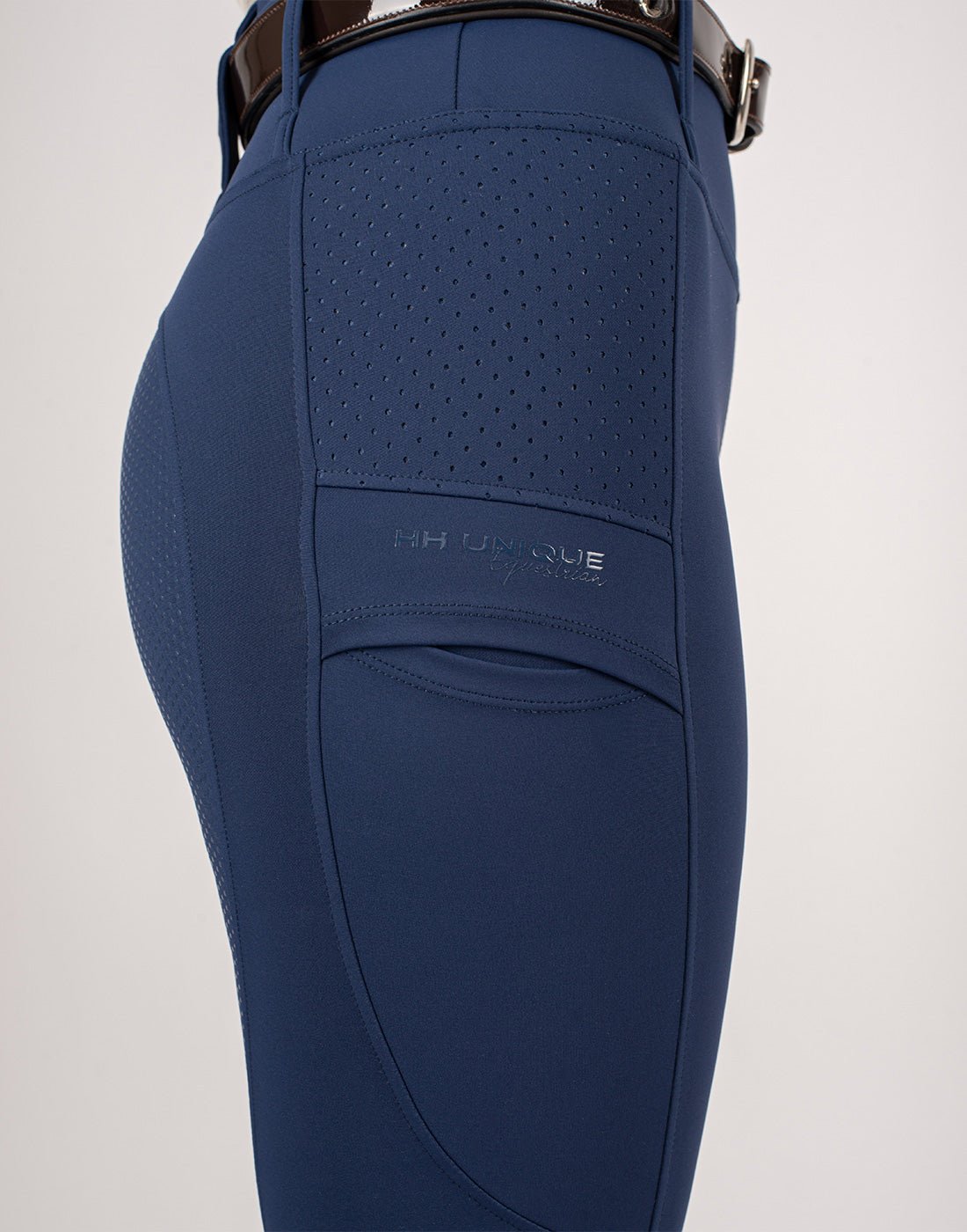 HORZEHOODS® Navy V - Seam Air2 Riding Leggings – Breathable Equestrian Tights - Horzehoods5056725014957