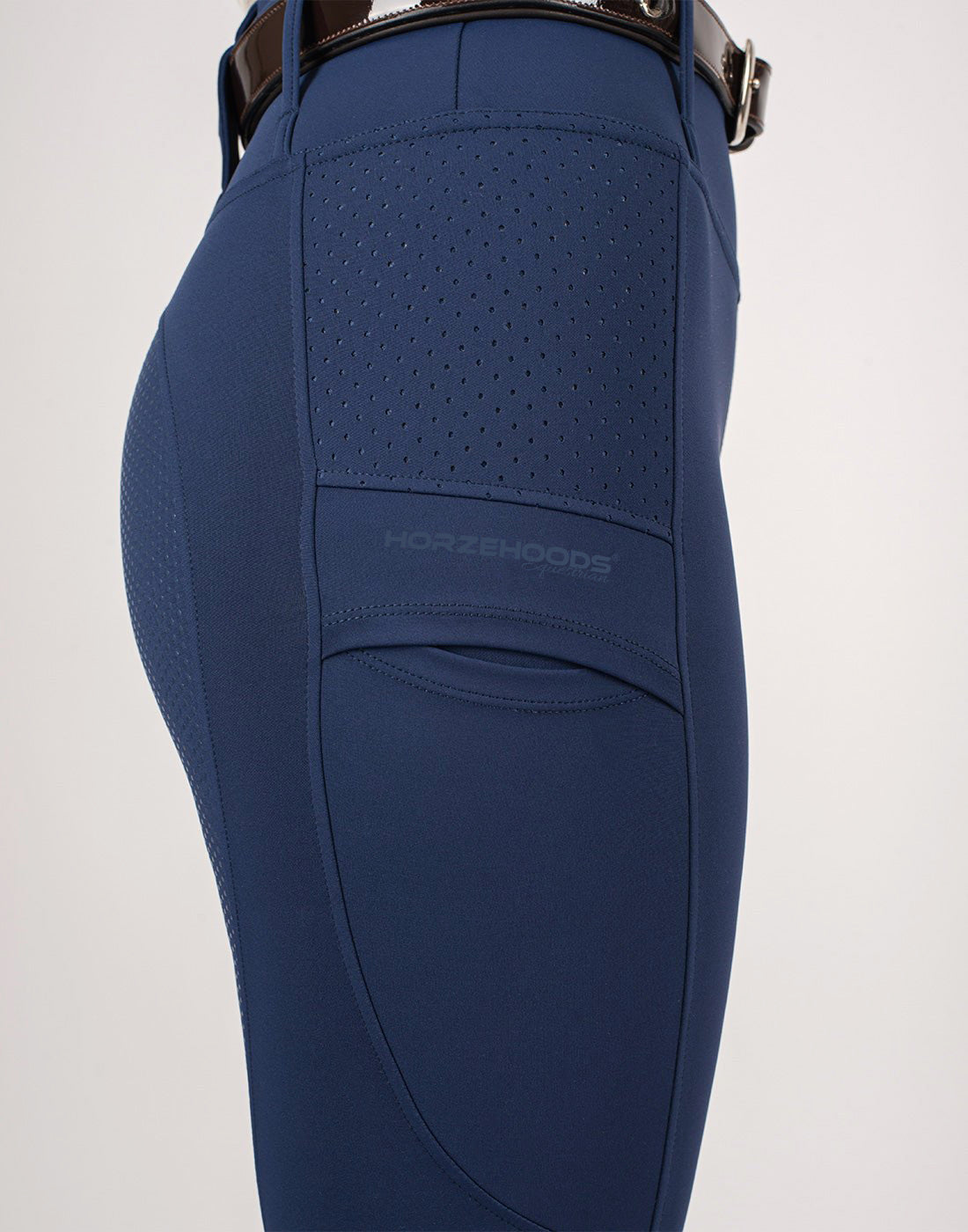 HORZEHOODS® Navy V-Seam Air2 Riding Leggings – Breathable Equestrian Tights