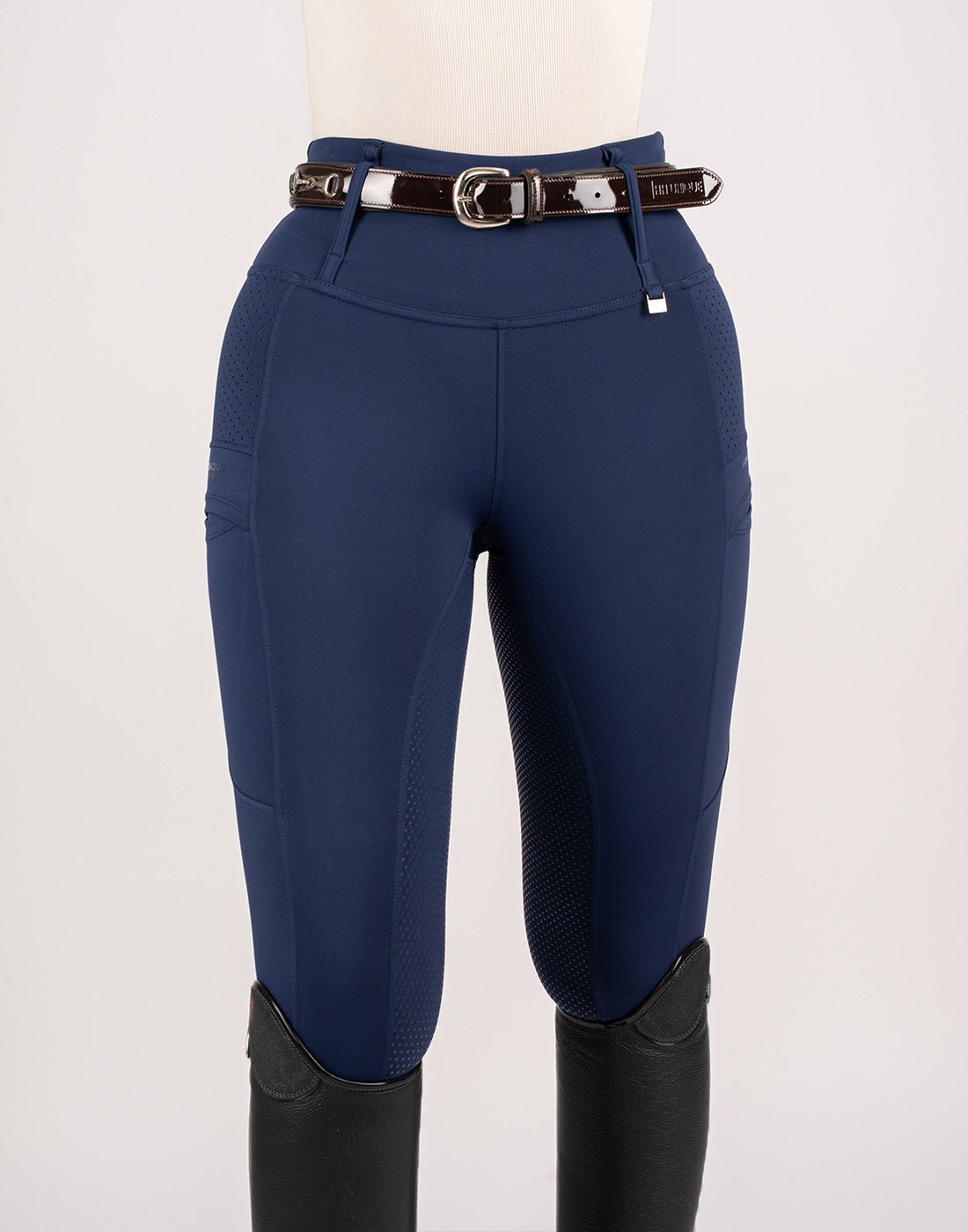 HORZEHOODS® Navy V - Seam Air2 Riding Leggings – Breathable Equestrian Tights - Horzehoods5056725014957