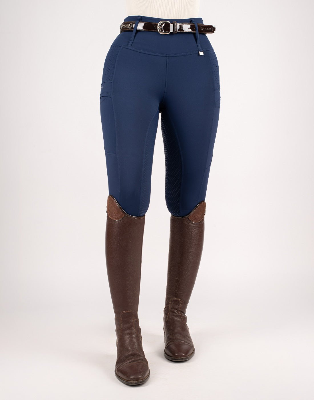 HORZEHOODS® Navy V - Seam Air2 Riding Leggings – Breathable Equestrian Tights - Horzehoods5056725014957