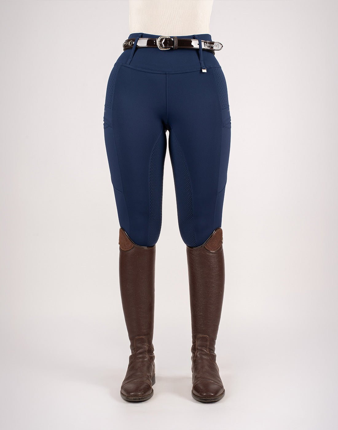 HORZEHOODS® Navy V - Seam Air2 Riding Leggings – Breathable Equestrian Tights - Horzehoods5056725014957