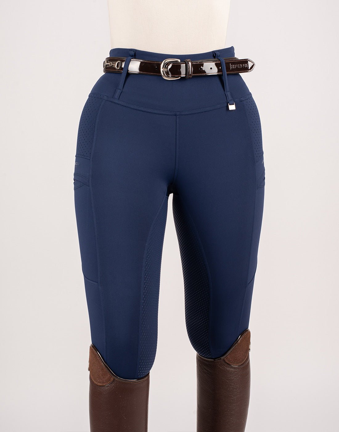 HORZEHOODS® Navy V - Seam Air2 Riding Leggings – Breathable Equestrian Tights - Horzehoods5056725014957