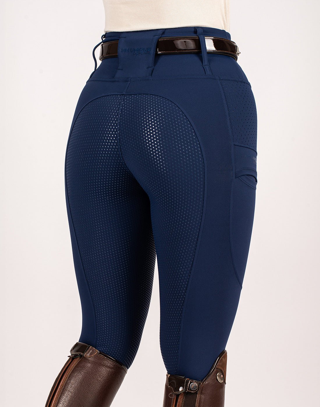 HORZEHOODS® Navy V - Seam Air2 Riding Leggings – Breathable Equestrian Tights - Horzehoods5056725014957