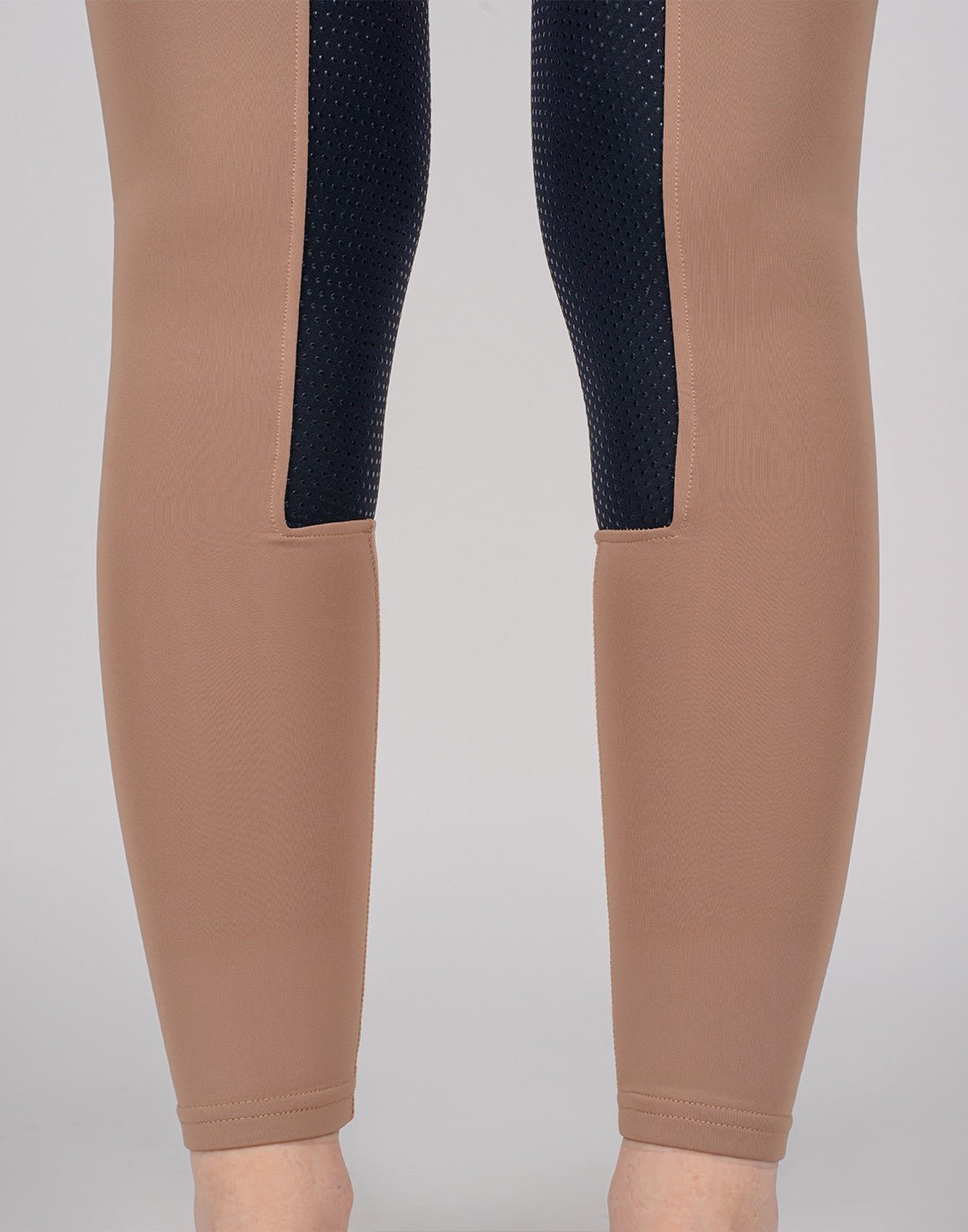 HORZEHOODS® Oatmeal Beige Navy Competition Leggings - Horzehoods5056725006280