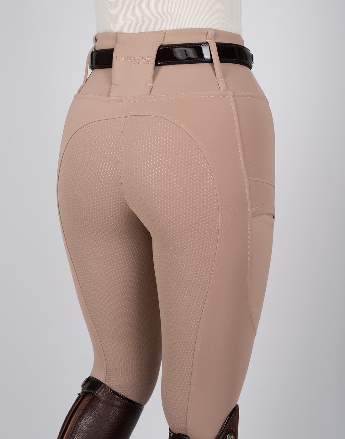 HORZEHOODS® Oatmeal Luxe Quick Dry ContraFlex Leggings - With Pocket - Horzehoods5056725016692