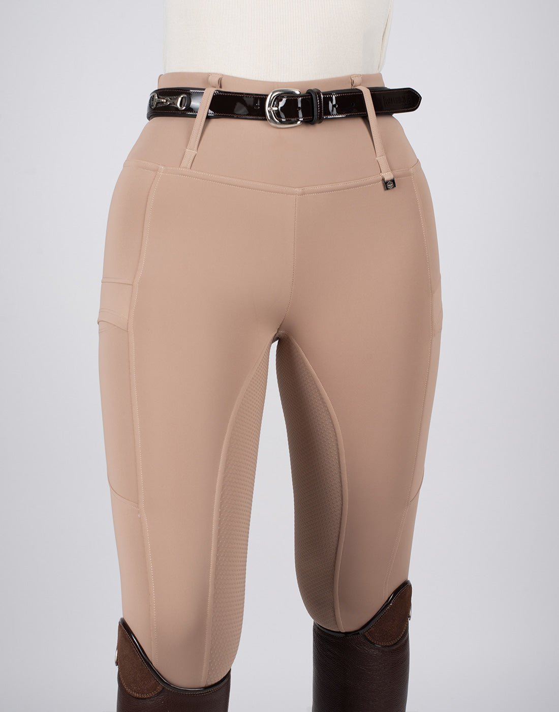 HORZEHOODS® Oatmeal Luxe Quick Dry ContraFlex Leggings - With Pocket - Horzehoods5056725016692