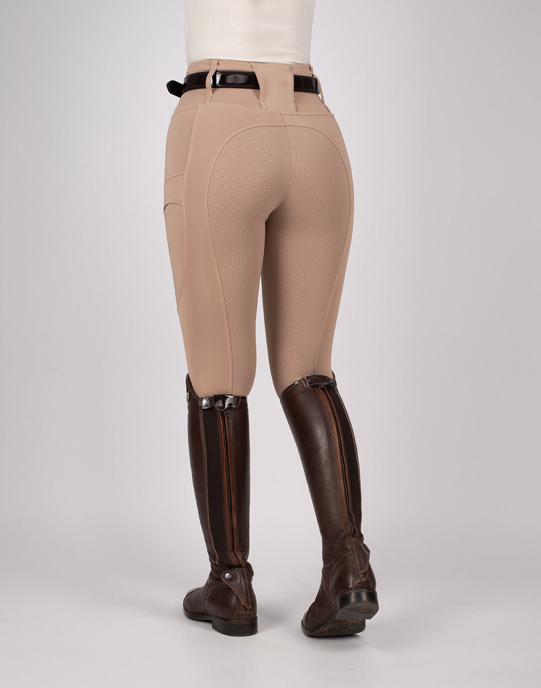 HORZEHOODS® Oatmeal Luxe Quick Dry ContraFlex Leggings - With Pocket - Horzehoods5056725016692