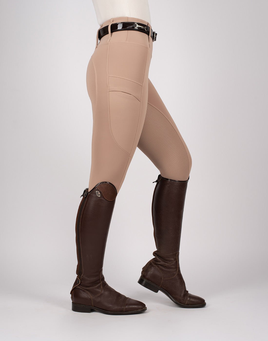 HORZEHOODS® Oatmeal Luxe Quick Dry ContraFlex Leggings - With Pocket - Horzehoods5056725016692