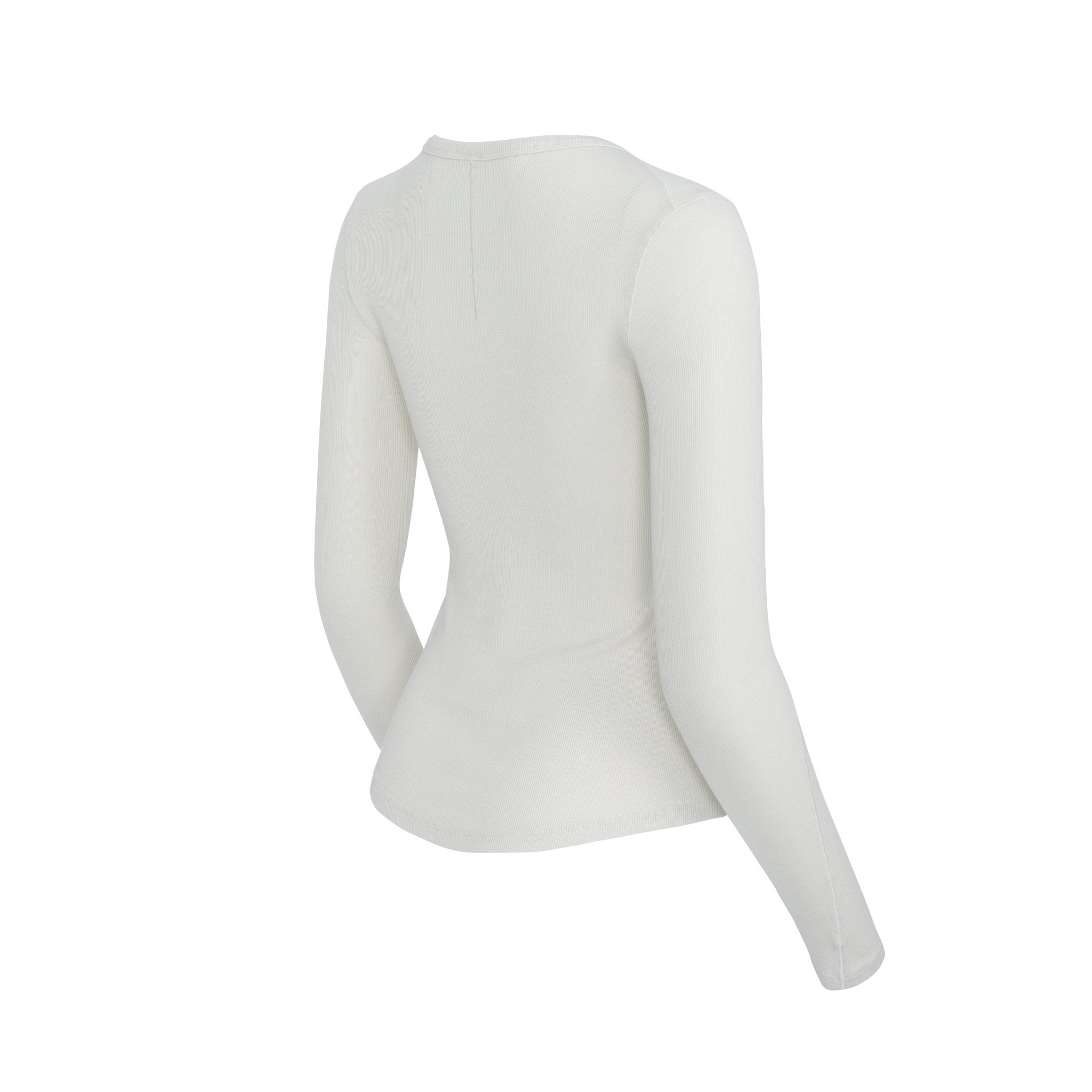 HORZEHOODS® Off - White Long Sleeve Ultra Soft Ribbed Basicz Top - Horzehoods5056725022198