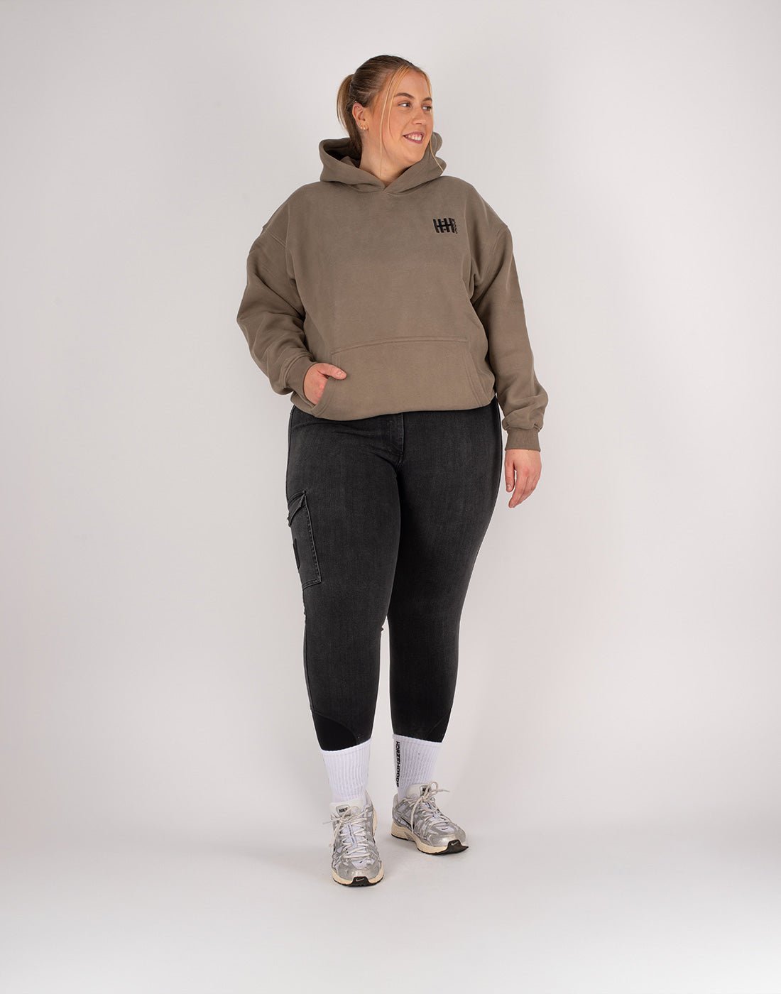 HORZEHOODS® Olive Basicz Oversized 'Horses make me Happy' Hoodie - Horzehoods5056725021542