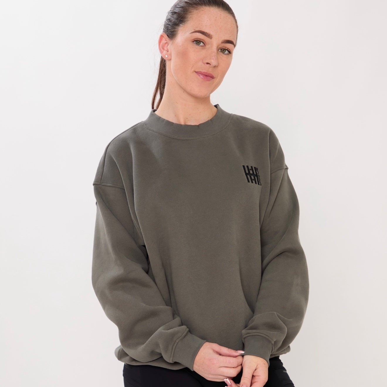 HORZEHOODS® Oyster Grey Basicz Oversized Cotton Crew - Horzehoods5056725021078