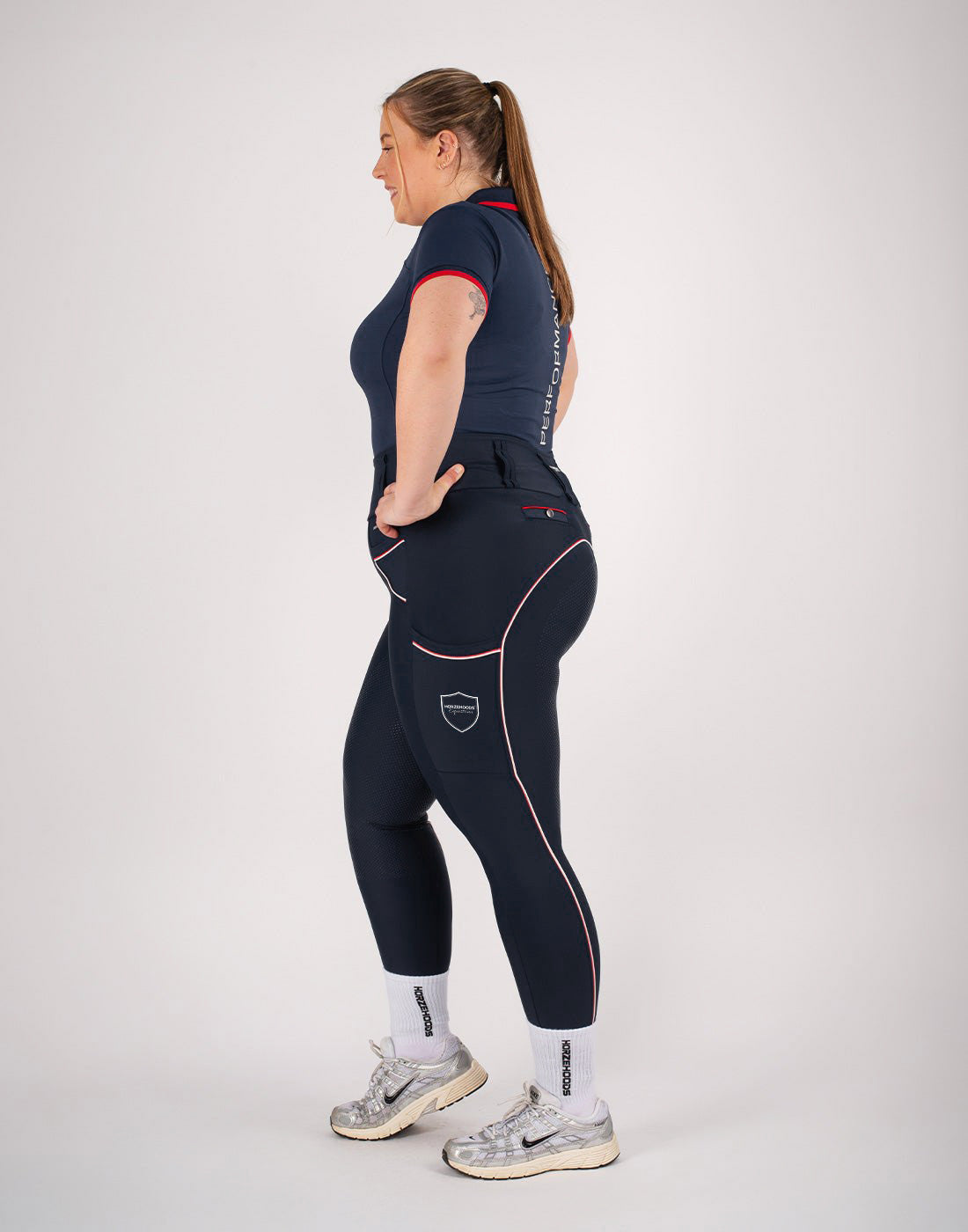 HORZEHOODS® Performance Club Navy High Waist Breggings