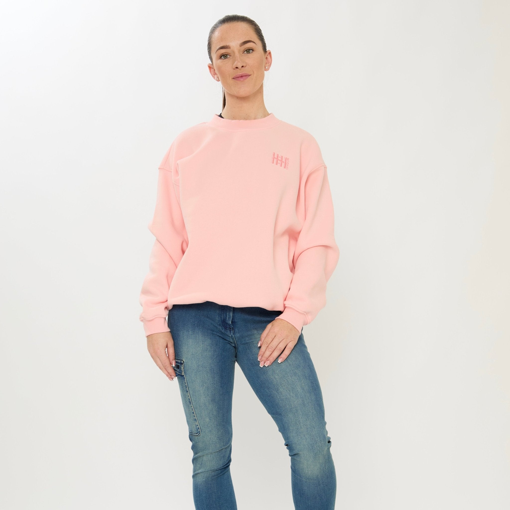 HORZEHOODS® Pink Basicz Oversized Cotton Crew - Horzehoods5056725021177