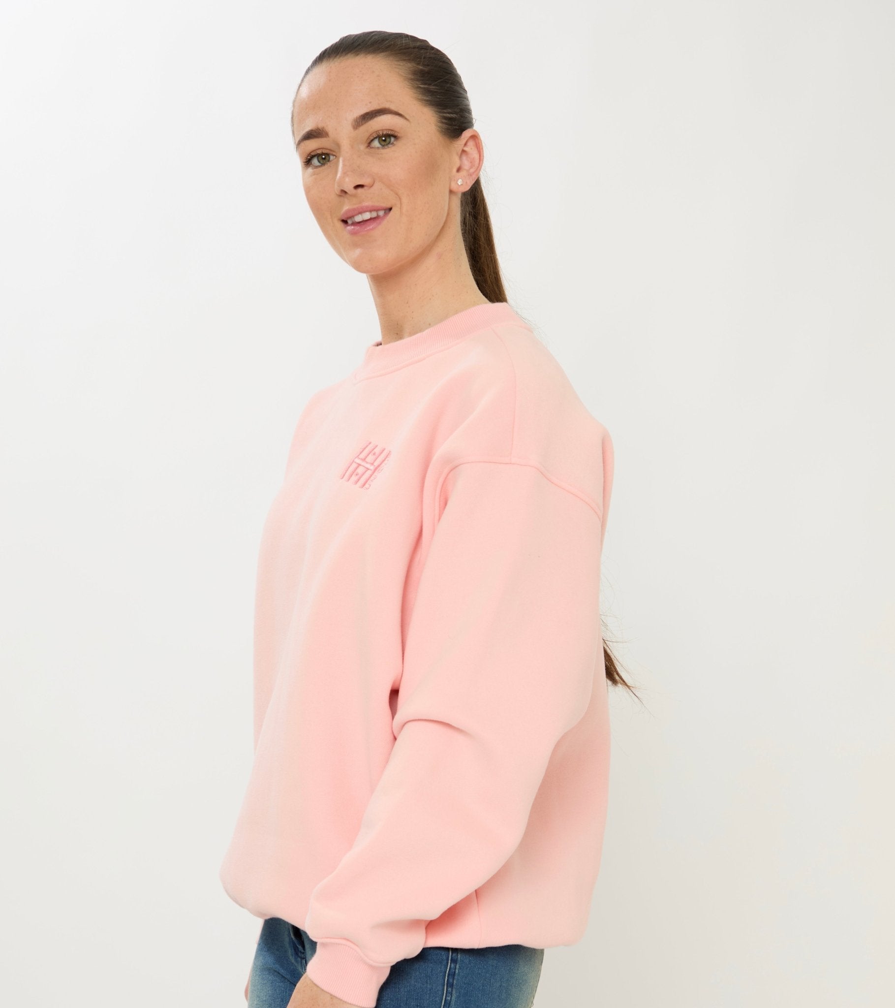 HORZEHOODS® Pink Basicz Oversized Cotton Crew - Horzehoods5056725021177