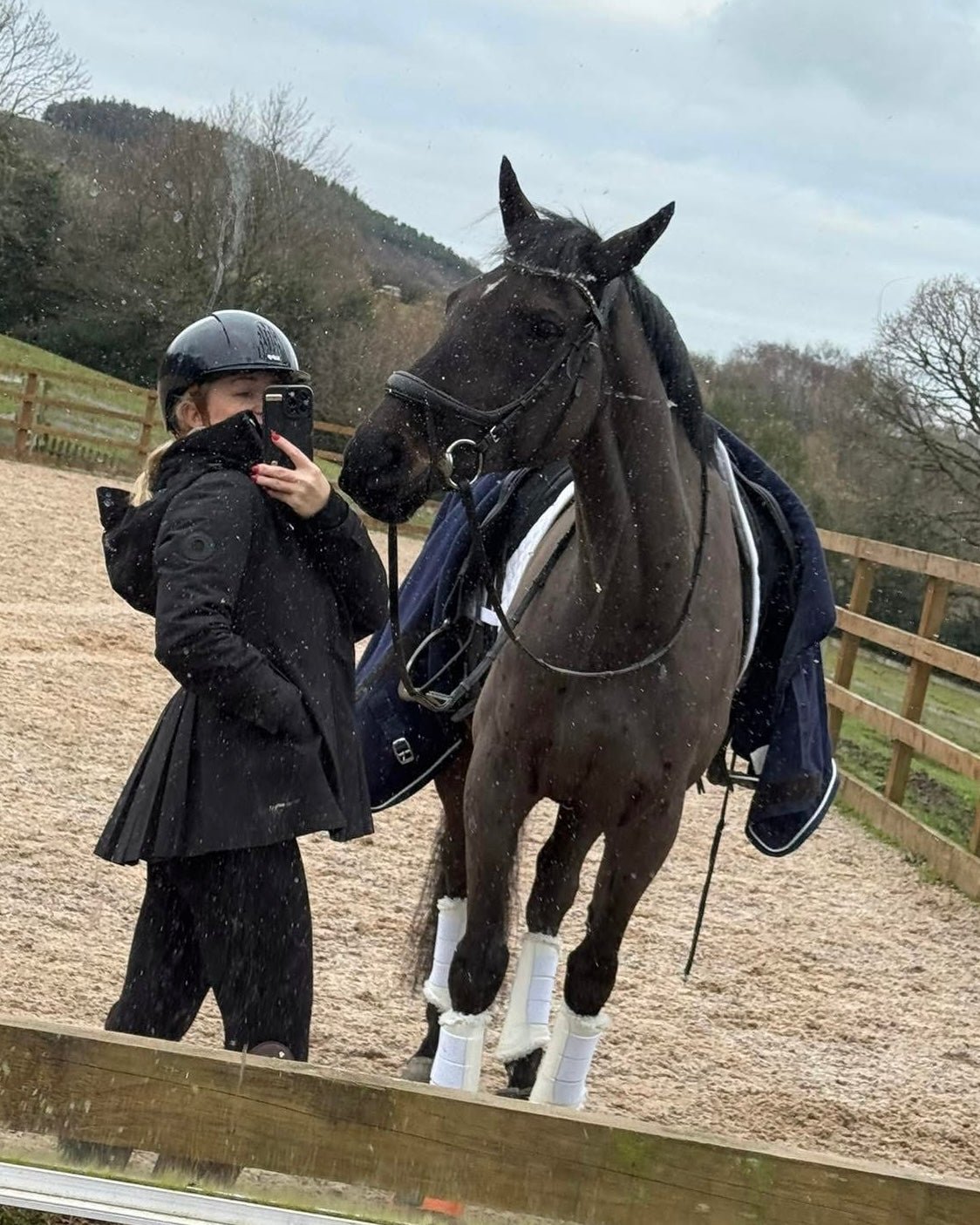 ProPleat Black Waterproof Riding Coat | Equestrian Winter Jacket