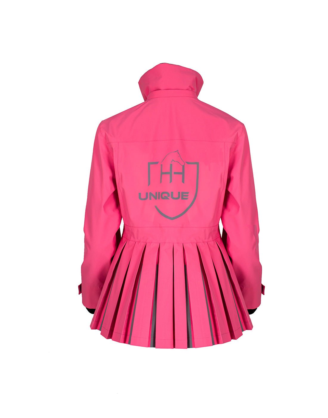 HORZEHOODS® ProPleat HiVis Pink Reflective Waterproof Coat - Horzehoods