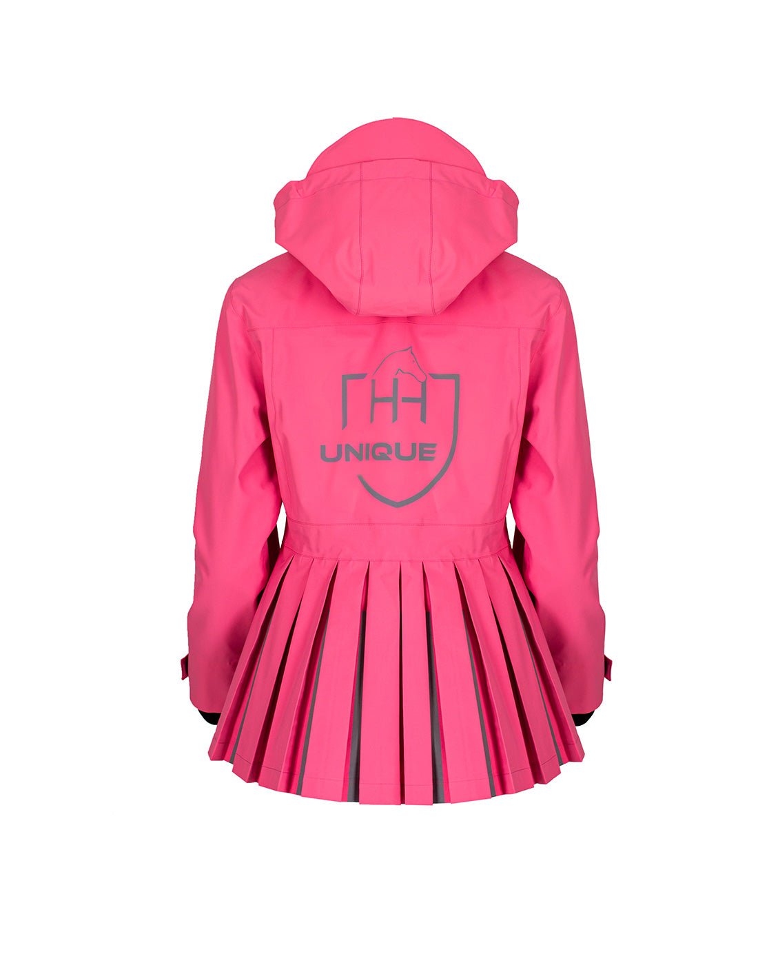 HORZEHOODS® ProPleat HiVis Pink Reflective Waterproof Coat - Horzehoods