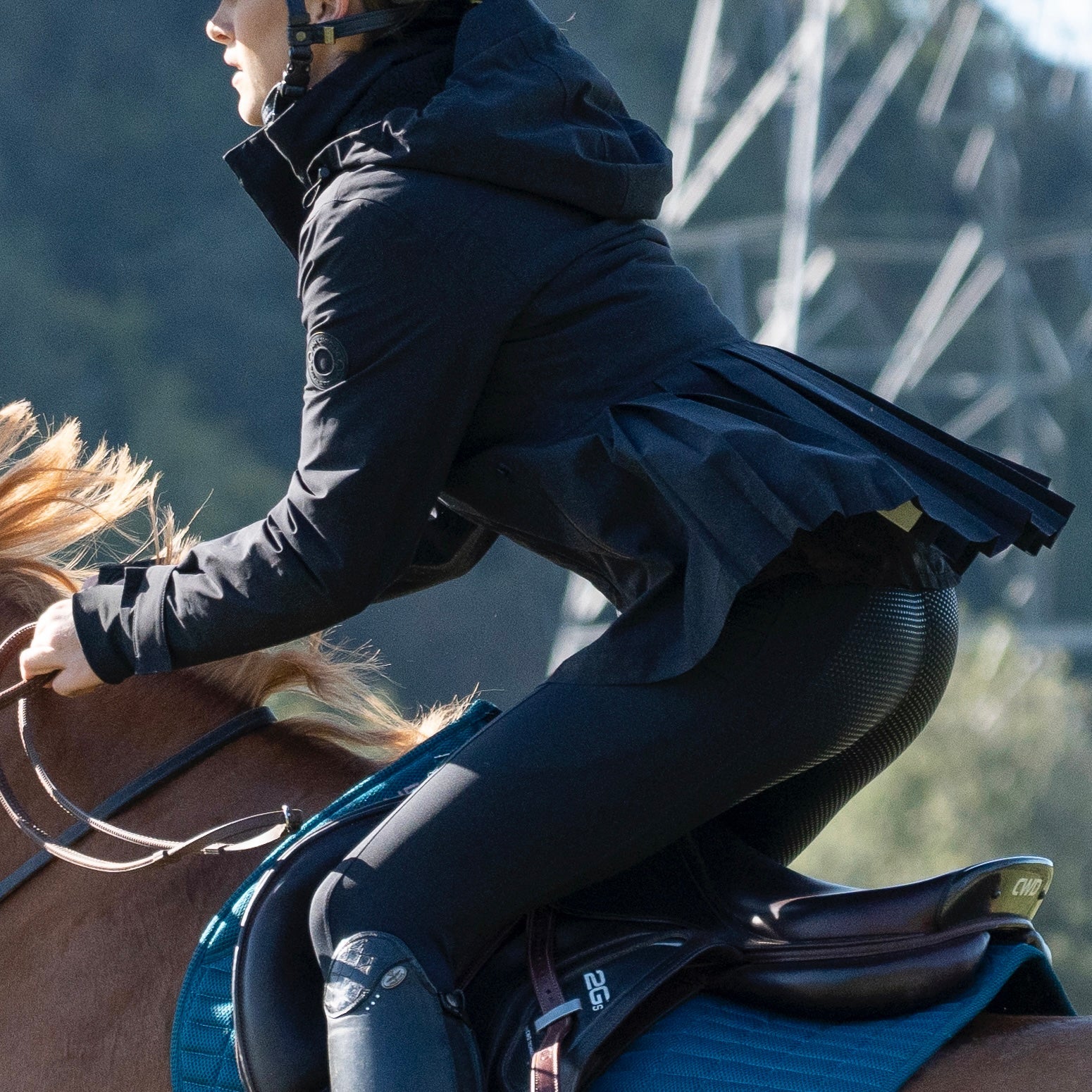 ProPleat Navy Waterproof Riding Coat | Winter Equestrian Outerwear
