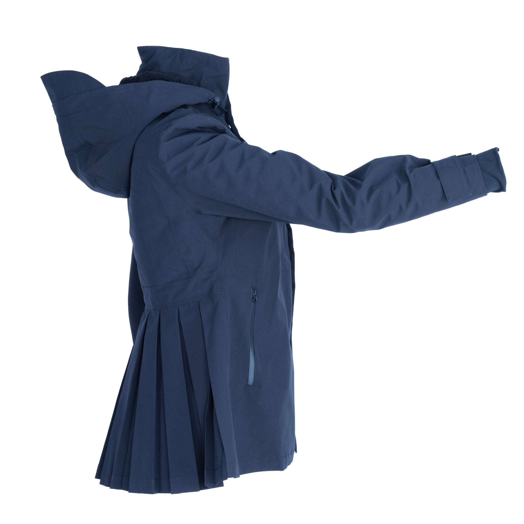 HORZEHOODS® ProPleat Navy Waterproof Coat (PreOrder 28/10) - Horzehoods5056725023454