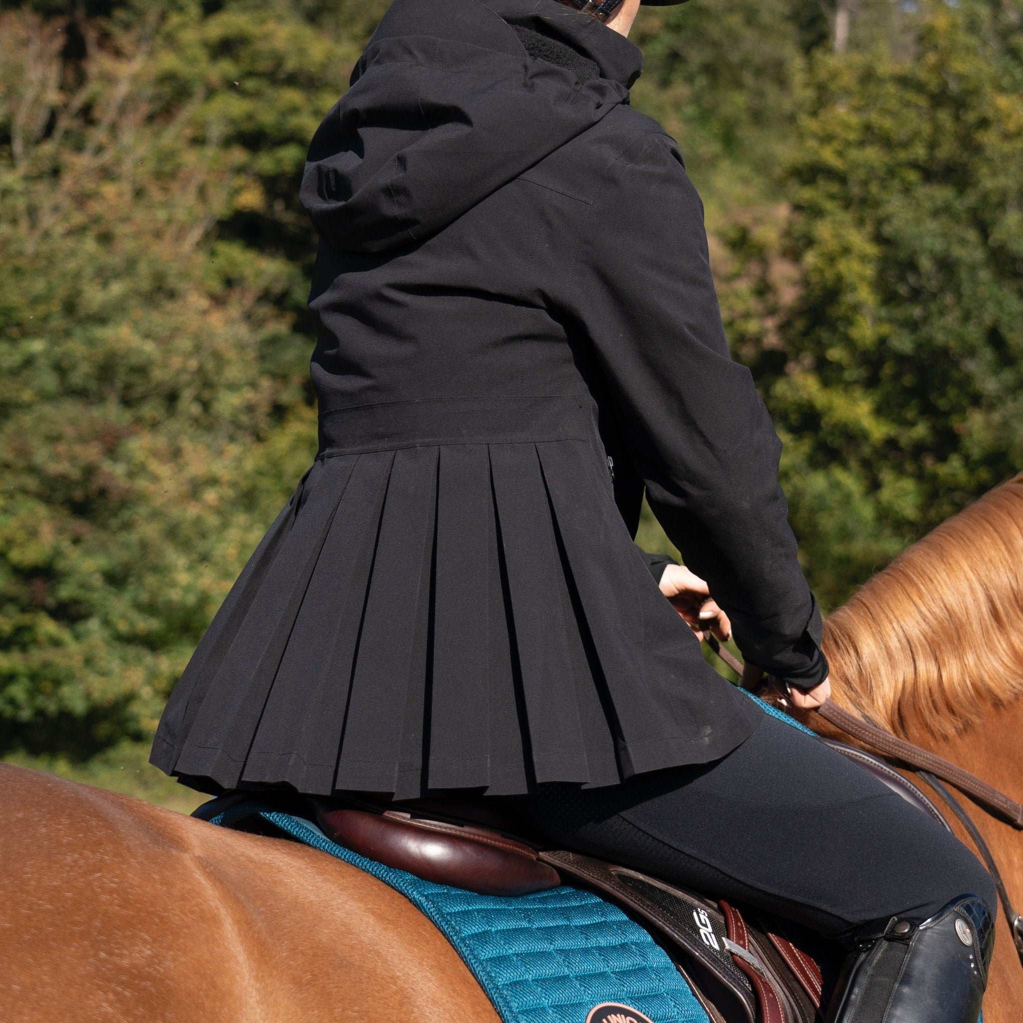 HORZEHOODS® ProPleat Navy Waterproof Coat (PreOrder 28/10) - Horzehoods5056725023454