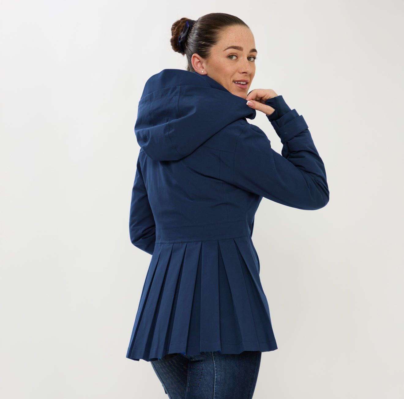 HORZEHOODS® ProPleat Navy Waterproof Coat (PreOrder 28/10) - Horzehoods5056725023454