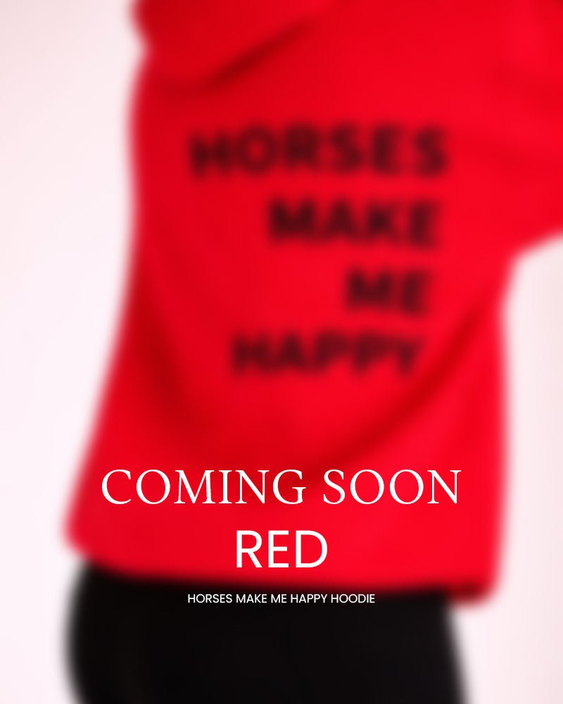 HORZEHOODS® Red Basicz Oversized 'Horses make me Happy' Hoodie - Horzehoods5056725026639